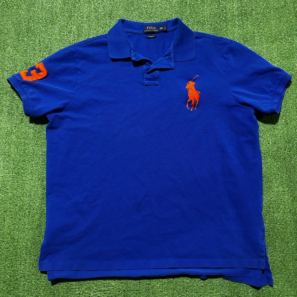 Men’s Polo Ralph Lauren Big Pony Logo Polo Shirt Y2K Tee Size 2XL Boxy